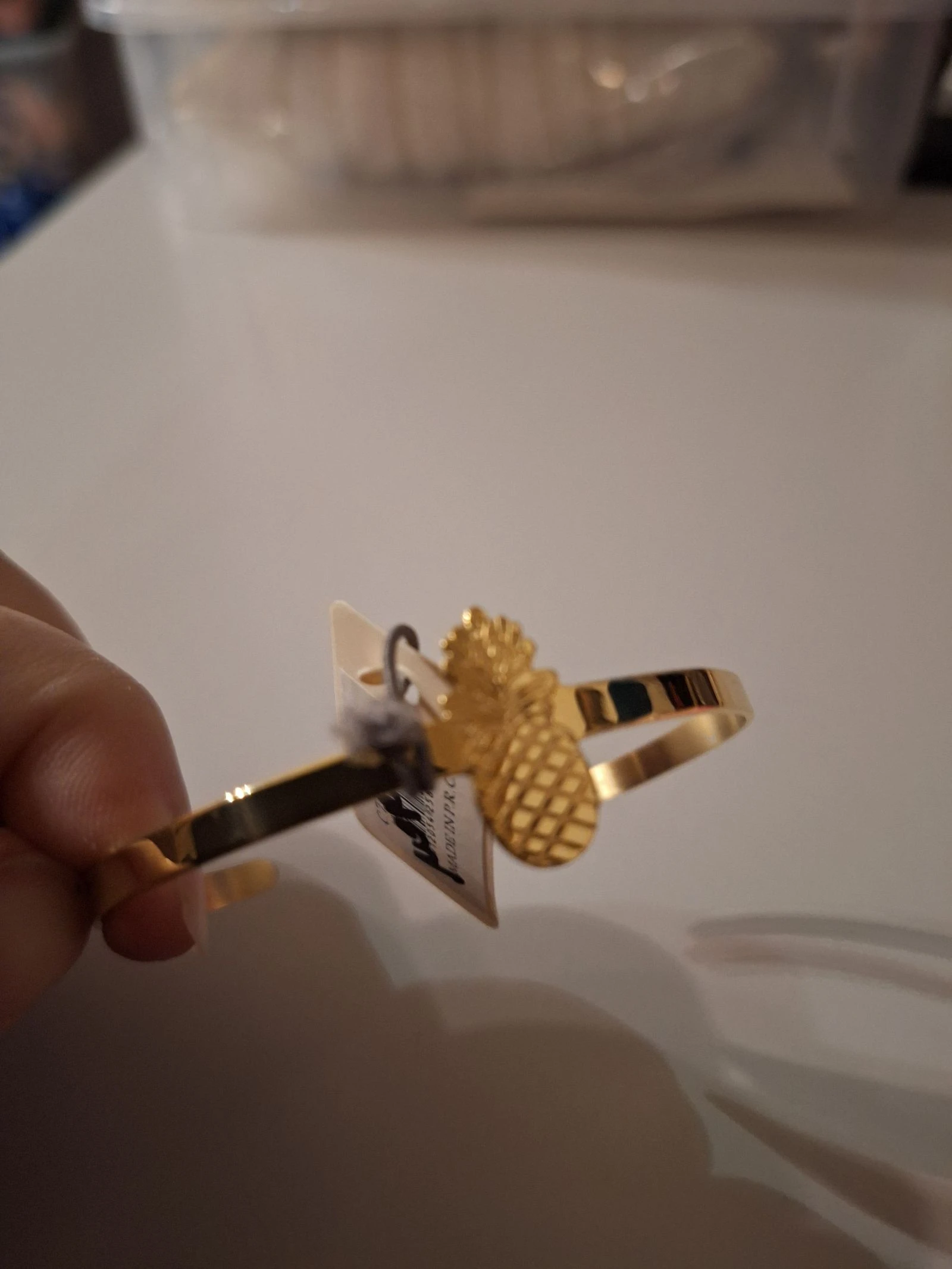 Bracelet ananas doré reglable stainless
